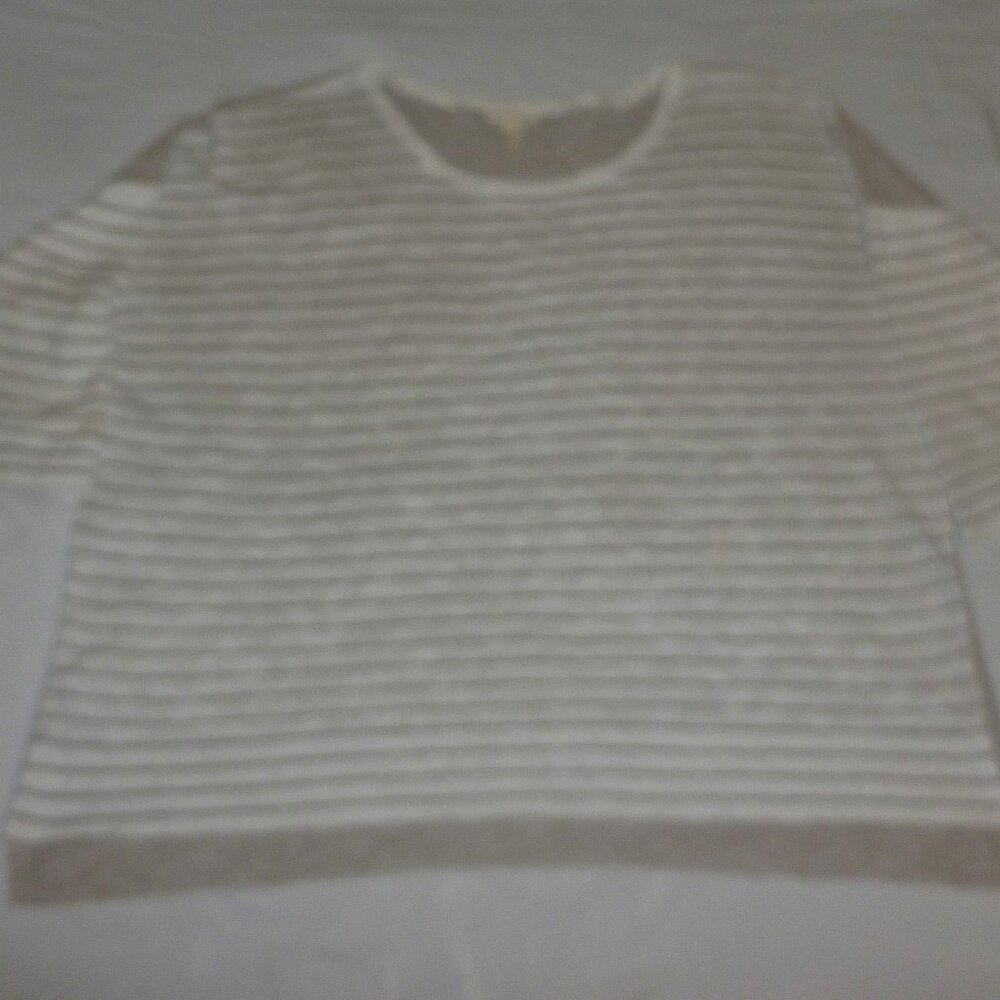 Eileen Fisher Large Oversized Lightweight Sweater Linen Cotton Natural White EUC